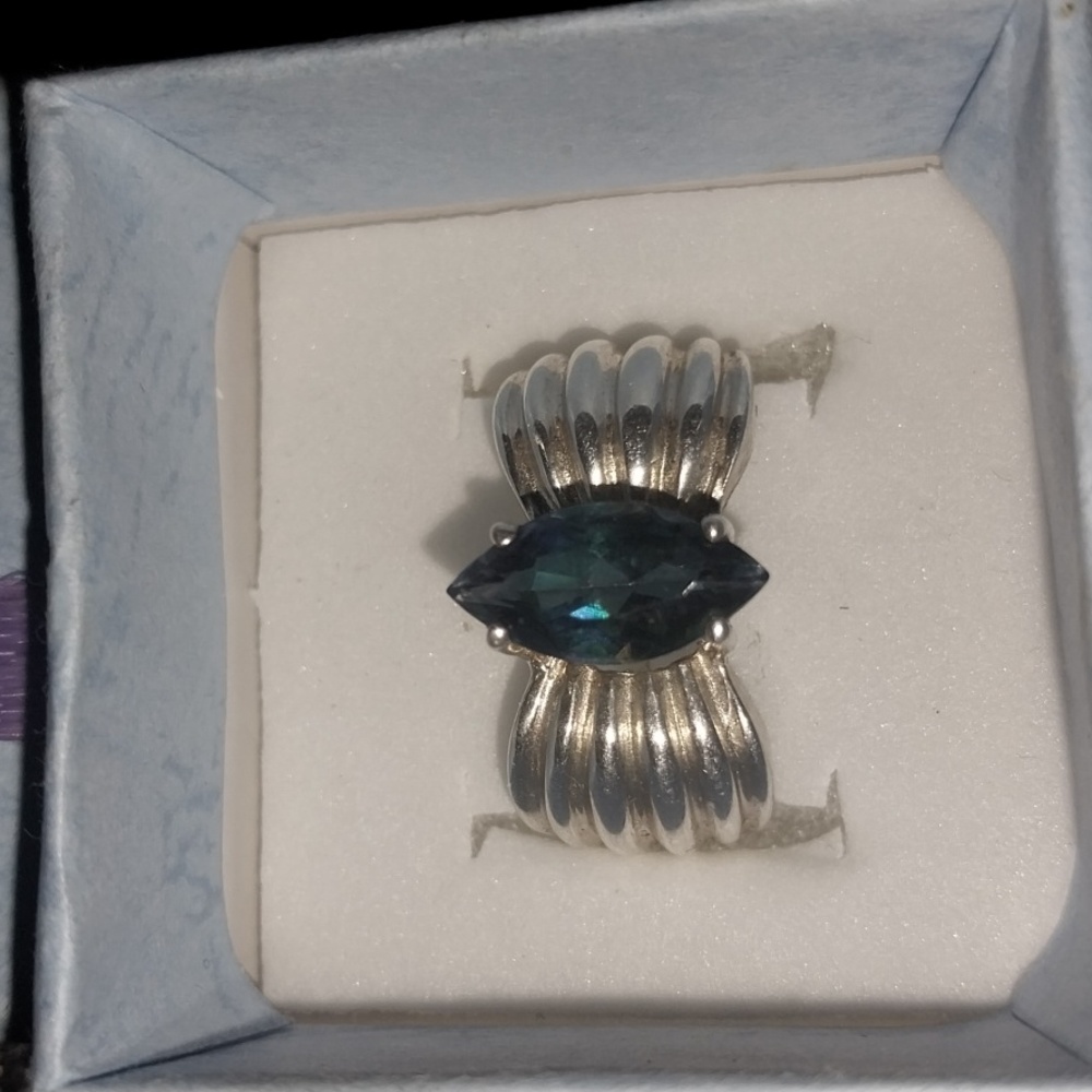 Vintage 925 mystic topaz statement ring
